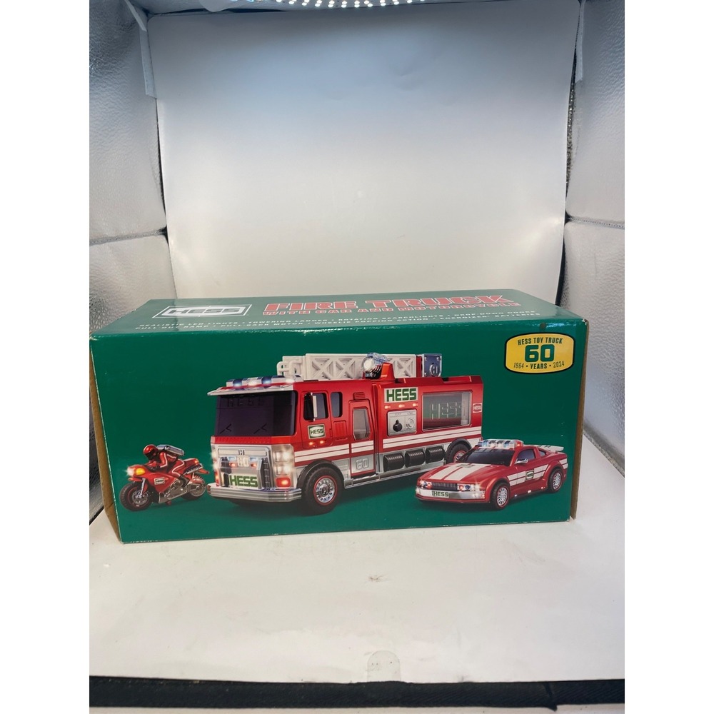 Hess - 2024 Fire Truck w/Car & Motorcycle - 60th Anniversary - NIB